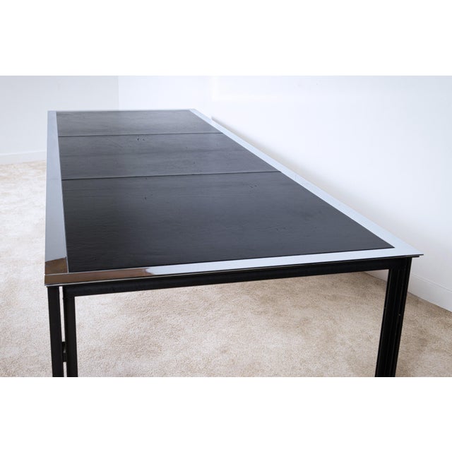 Azucena Large Chrome Bands Table by Luigi Caccia Dominioni for Azucena, 1980s For Sale - Image 4 of 16