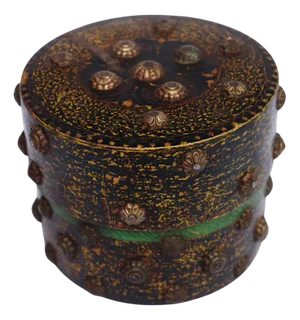 Handpainted Wooden Lacquerware Spice Box, 1950s