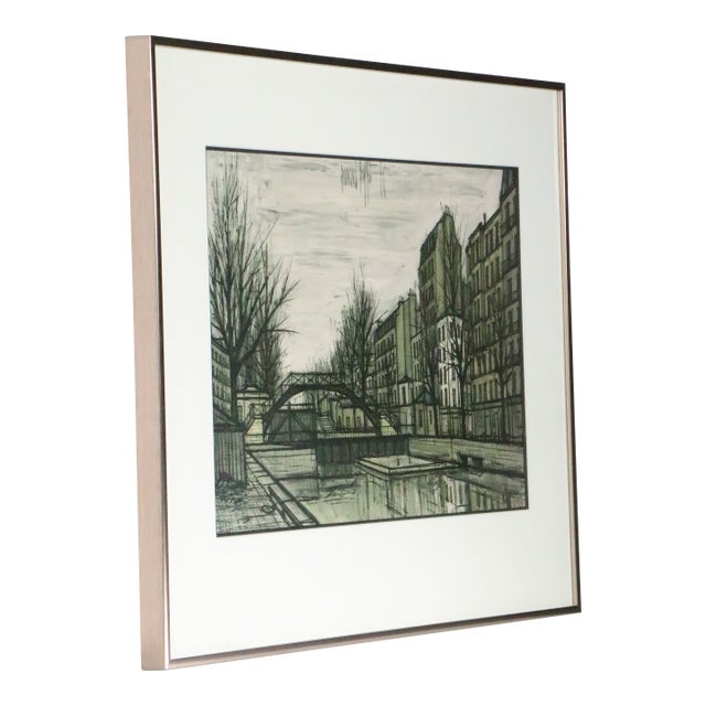 Mid 20th Century Bernard Buffet Canal Saint Martin Framed Print For Sale