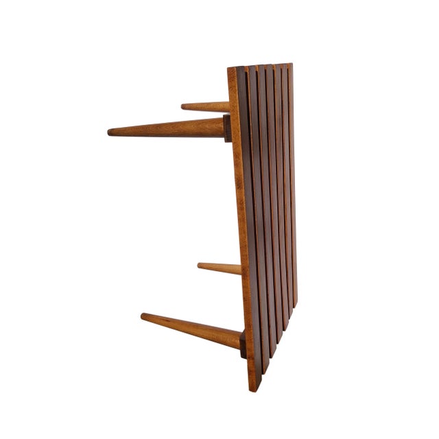 Wood Mid 20th Century Solid Hardwood Slatted Alcove Bench, Made in Italy For Sale - Image 7 of 8