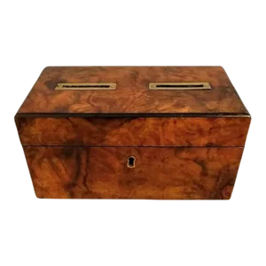 Antique Burled Walnut Voting Box - Still Bank Table Box