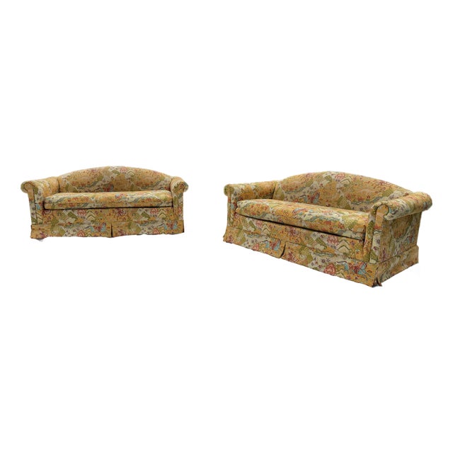Mid-Century Chinoiserie Loveseat Sofas - A Pair For Sale