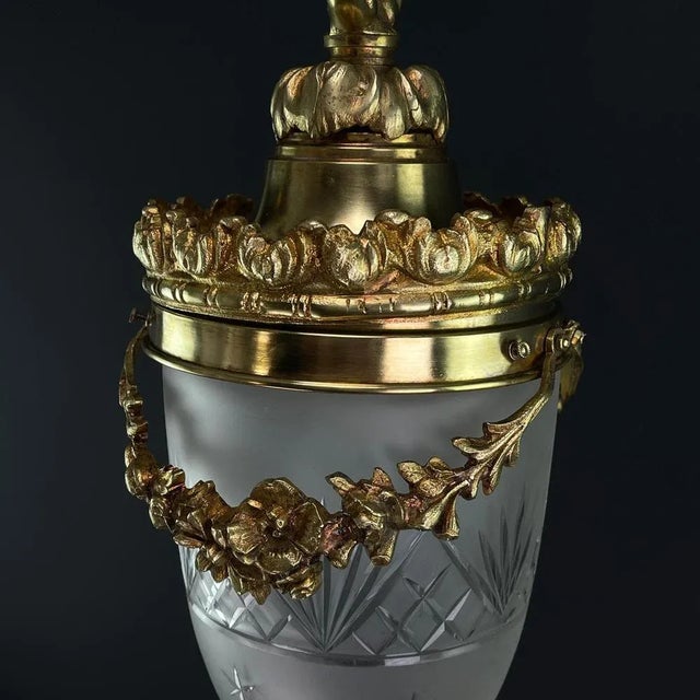 Art Nouveau Bronze Hanging Lamp in Teardrop Shape, 1890s For Sale - Image 6 of 8