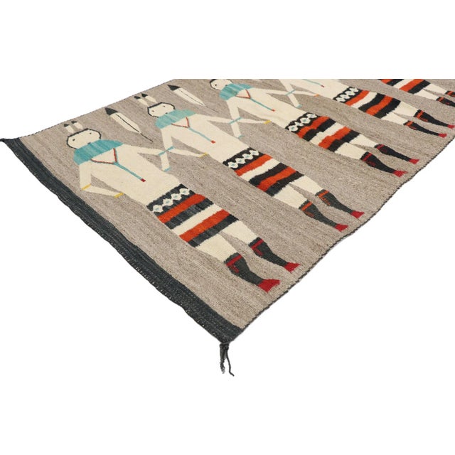 77768 Vintage Navajo-Style Kilim Yeibichai Rug, 02'11 x 04'04. Yeibichai Navajo-style Kilims are a distinctive type of...