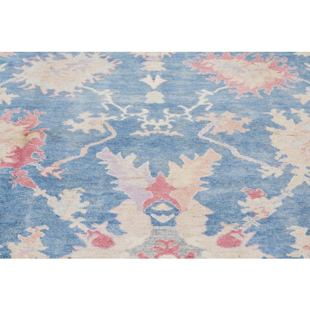 Contemporary Contemporary Pakistani Oushak Hand Knotted Wool Rug, 10X13'7 For Sale - Image 3 of 6
