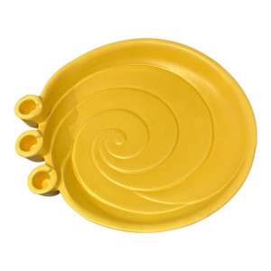 Vintage Haeger Pottery Art Nouveau Yellow Swirl Bowl With Triple Candle Holders