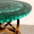 Green Stunning Tessellated Malachite Round Dining Table With Brass Base, Made in Italy For Sale - Image 8 of 15