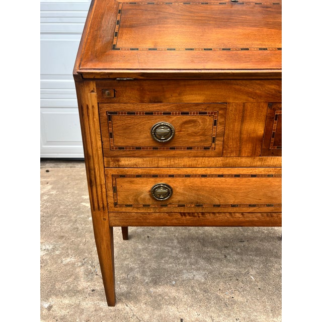 French 19th Century Louis XVI Solid Walnut Secretaire For Sale - Image 9 of 12