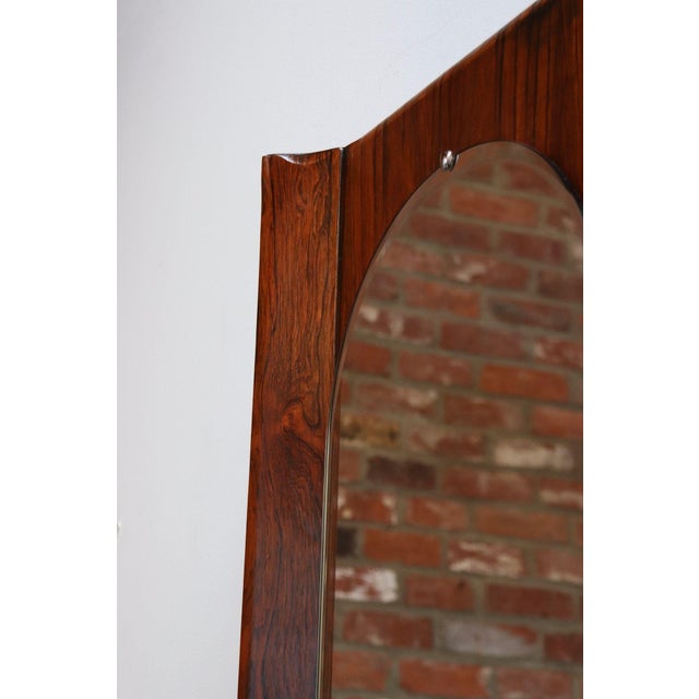 Vintage Italian Modern Rosewood Wall Mirror Designed by Donati for Stil Glass For Sale - Image 11 of 12