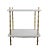 Art Deco Wood and Brass Faux Bamboo Legs White Sofa Side Table, For Sale - Image 3 of 12