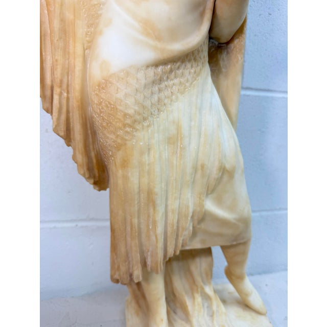 Large Antique Hand Carved Alabaster Stone Lady Woman Sculpture Statue Art Marble For Sale In New York - Image 6 of 16