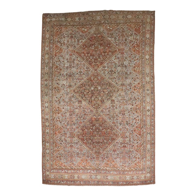 Early 20th Century Tribal Persian Shiraz Room Size Rug - 8'10" x 13'4" For Sale