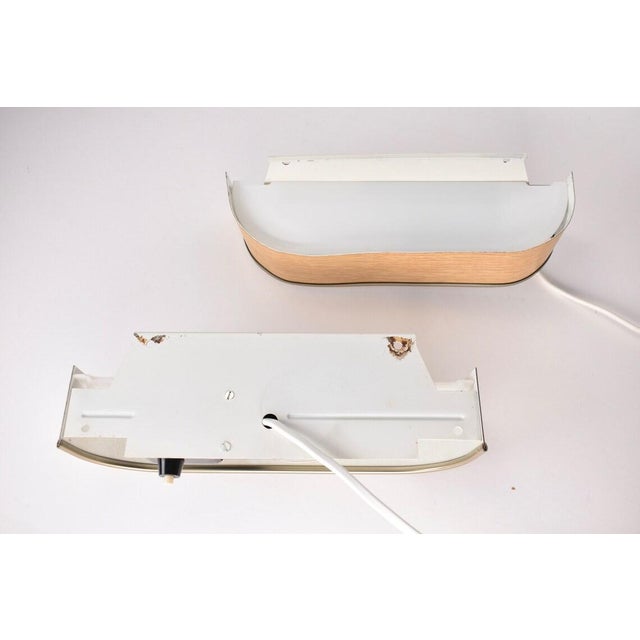 Mid 20th Century Mid Century Modern Scandinavian Wall Sconces Faux Wood - a Pair For Sale - Image 10 of 10