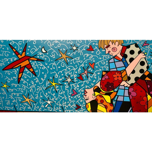 Romero Britto, Large Romero Britto Mixed Media Diamond Dust Giclee Pop Art Cubism Hollywood, 2022 For Sale - Image 9 of 14
