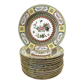Vintage Jingdezhen Chinese Famille Jaune 9” Dessert or Salad Plates. Set of 12 For Sale