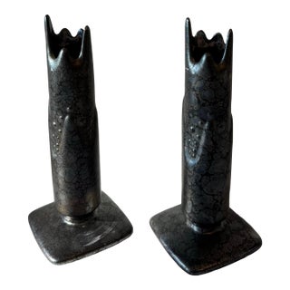 Pair of PartyLite "Metropolis" Ceramic Candle Holders For Sale