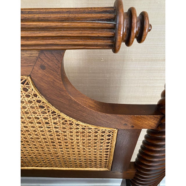 Vintage British Khaki "Lord Mountbatten" Four Poster Anglo-Indian Style Canopy Queen Bed For Sale - Image 14 of 18