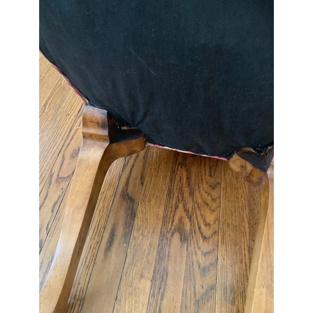Wood Antique Fabric Side Chair For Sale - Image 7 of 9