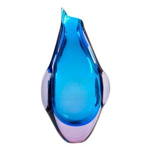 Flavio Poli 1970s Murano Sommerso Penguin Vase