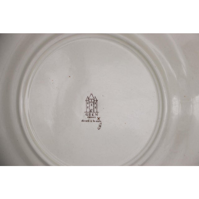 1960s Set of Five Gien France Rambouillet Dinner Plates Hare, Hand-Painted, Earthenware For Sale - Image 12 of 17