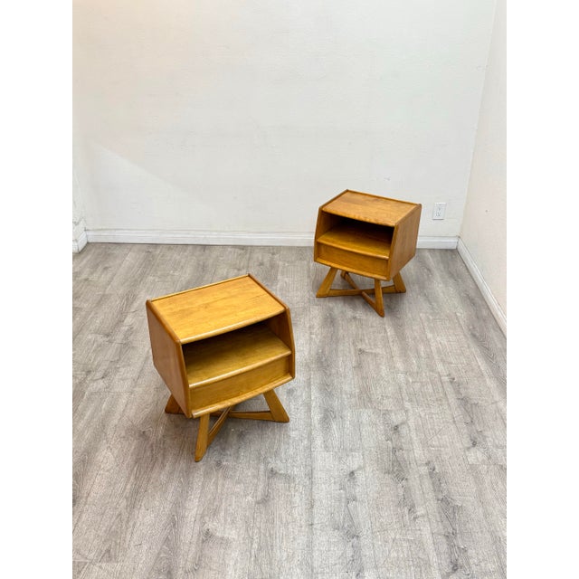 1950s Pair of Mid Century Modern Nightstands For Sale - Image 12 of 12
