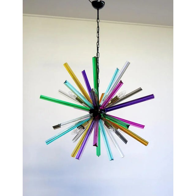 Mariangela Model Crystal Prism Sputnik Ceiling Light by Multicolor Glasses, 1990s For Sale - Image 12 of 12