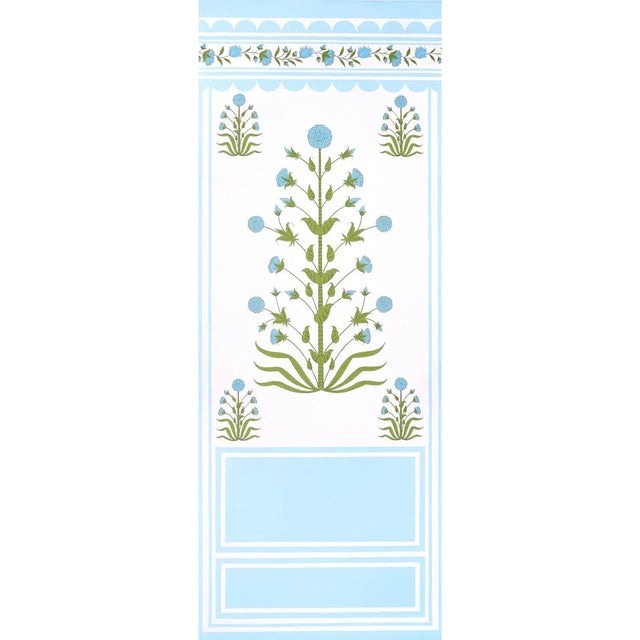 Schumacher Sample - Schumacher x Marie-Anne Oudejans Royal Poppy Panel A in Blue For Sale - Image 4 of 4