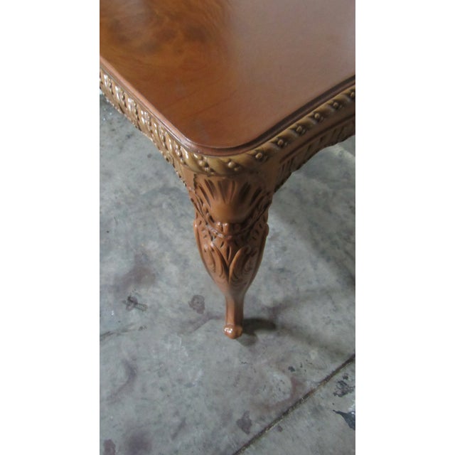 1940s French Dining Room Table Walnut Vintage Carved For Sale - Image 4 of 9