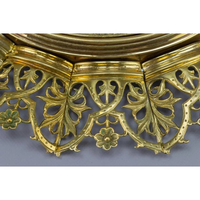 Antique Round Bronze and Brass Mirror in Sunburst Shape For Sale - Image 14 of 18