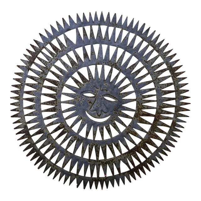 Hand Cut Metal Sun Wall Sculpture by Almann Ulysse For Sale