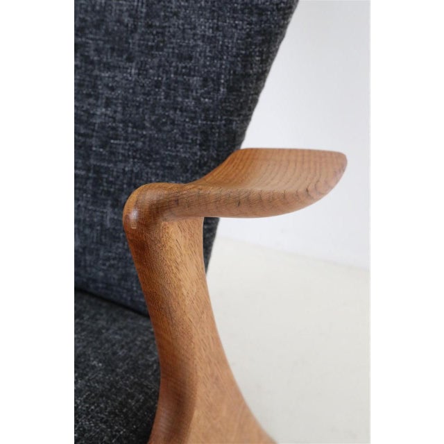 Oak Wing Chair attributed to Kurt Østervig for Rolschau Møbler, 1950s For Sale - Image 9 of 18
