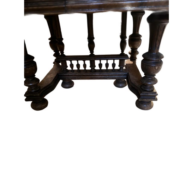 Henry II Renaissance Antique French Coffee Table Dark Oak For Sale - Image 4 of 7