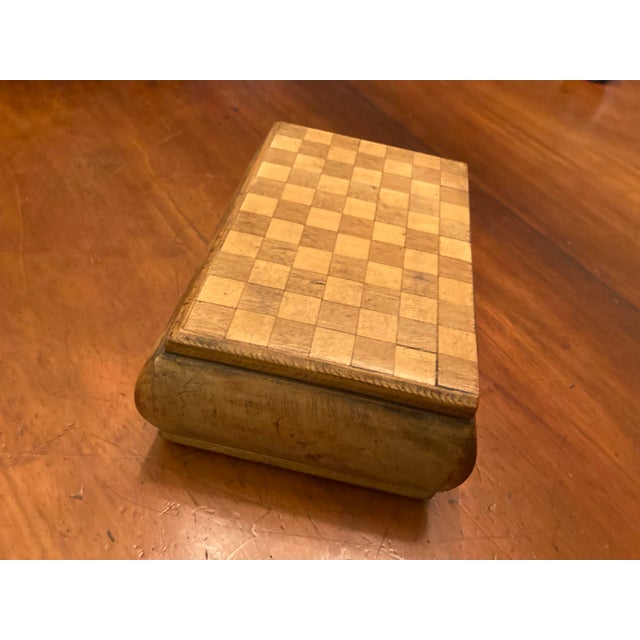 Early 20th Century Antique Pear Wood Cushion Shape Decorative Small Wood Box For Sale - Image 5 of 12