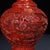 Cinnabar Lacquer Vase Pair / Carved Red Lacquer Landscape Vases For Sale - Image 10 of 12