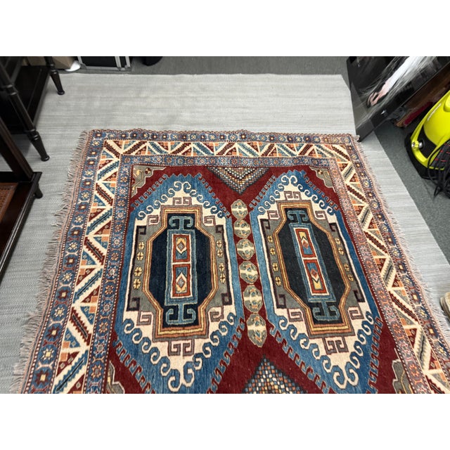 Native American 5ft 1in X 5ft 8in Armenian Traditional Artsakh Area Rug For Sale - Image 3 of 12