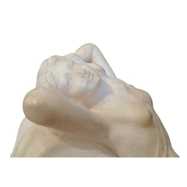 Stone Giuseppe Gambogi, Female Figure on an Armchair, 1900s, Alabaster For Sale - Image 7 of 10