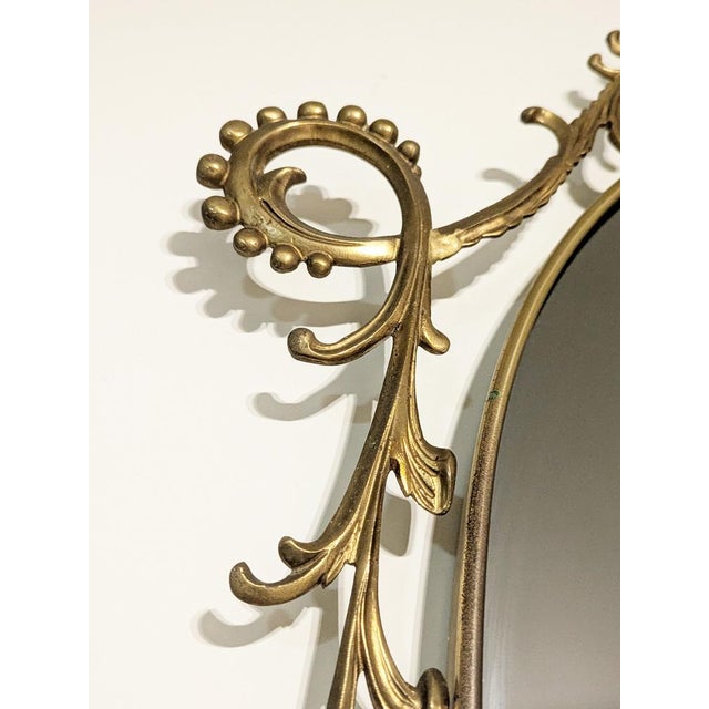 Italian Baroque Brass Wall Mirror, 1960s For Sale - Image 12 of 18