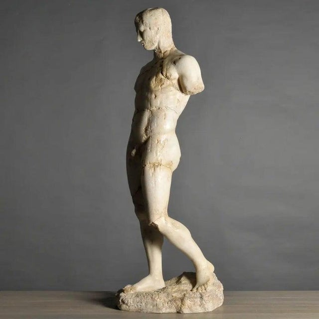 Greco-Roman Apollo Statue in White Composite For Sale - Image 4 of 6