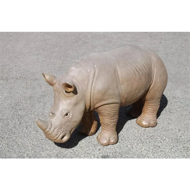 Italian Artist, Large Rhino, 1990, Resin, in Very Good conditions. Designed 1990 to 1999