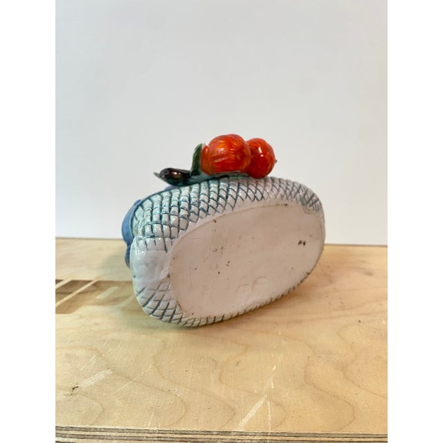 Mid 20th Century Majolia Ceramic Purse Vessel For Sale - Image 5 of 6