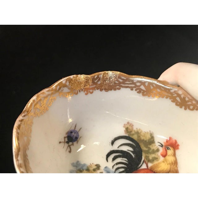 19th Century Antique KPM Berlin Porcelain Handpainted Double Salt With Cherub Figurine For Sale - Image 11 of 13