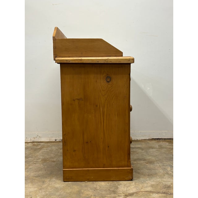Wood 19th Century English Pine Chest of Drawers With Galleried Back For Sale - Image 7 of 7