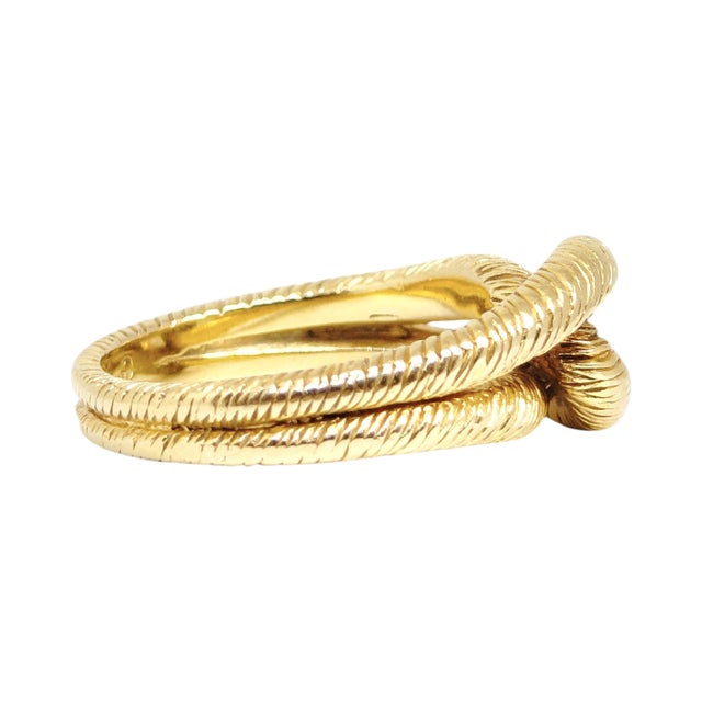 Late 20th Century Vintage 18k Gold Double Loop Knot Ring, Size 6.75 For Sale - Image 5 of 9
