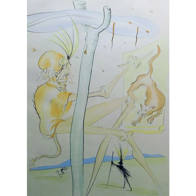 Impressionist Salvador Dali "Le Singe Et Le Leopard" Framed Authentic Artwork For Sale - Image 3 of 6