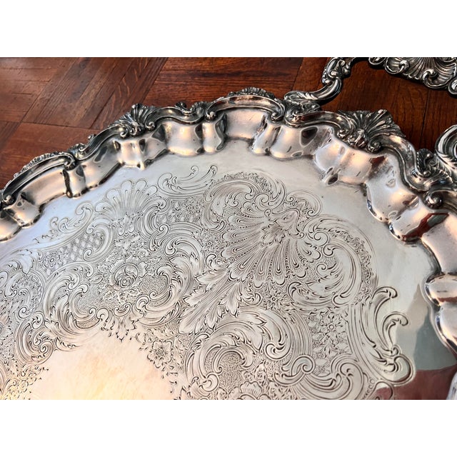 Reed and Barton 1950s Reed and Barton Large Waiter Tray For Sale - Image 4 of 4