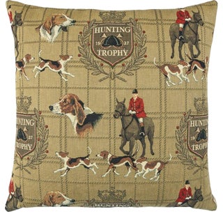 Hunting Trophy Tapestry Cushion With Feather Filler - 46x46cm (18"x18") For Sale