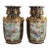 Mid 20th Century Pair Large 18" Chinese Porcelain Vases Cobalt Blue Gold Hunt Scene Chinoiserie For Sale