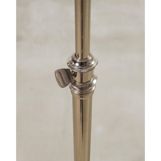 Ralph Lauren Style Adjustable Polished Nickel Pharmacy Floor Lamp For Sale - Image 11 of 15
