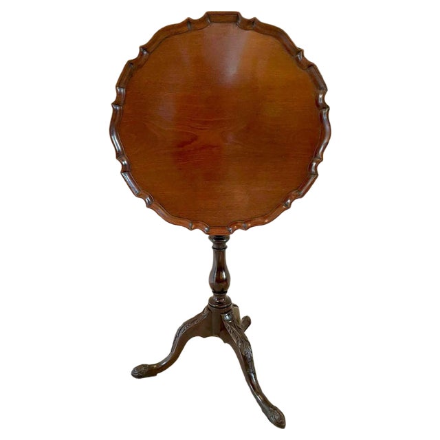 Antique Edwardian Carved Mahogany Lamp Table For Sale