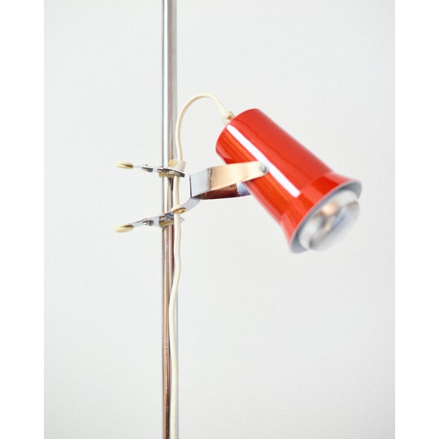 Mid-Century Modern Red Floor Lamp by Sándor Heller, 1970s For Sale - Image 3 of 7